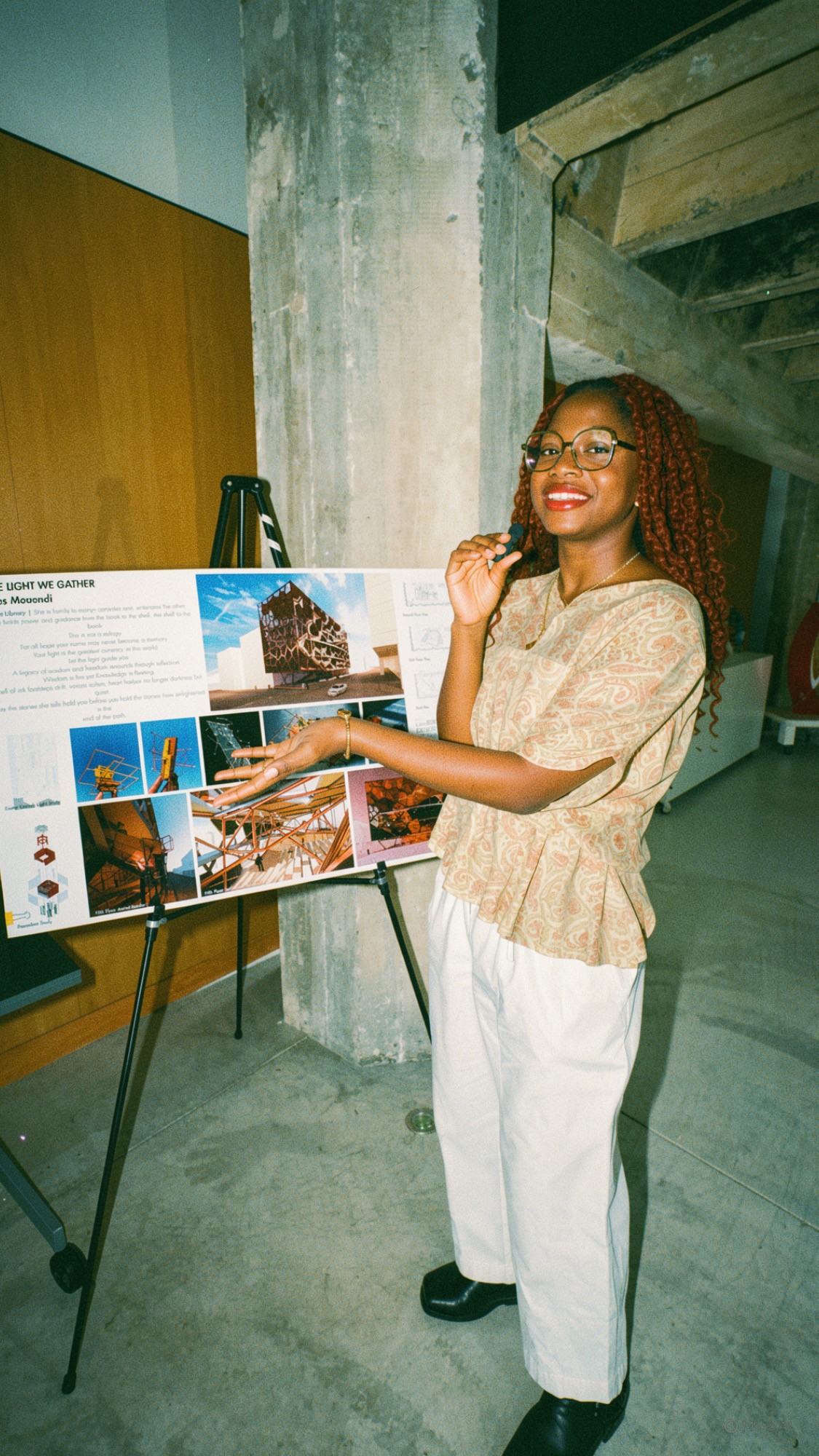 A student presenting The Light We Gather project